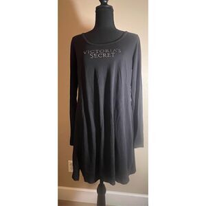 Victoria's Secret black long sleeve nightshirt pajamas